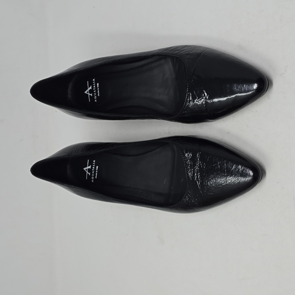 Aquatalia Pasha Black Patent Leather Waterproof Low Heels Pumps Size 7.5 - Picture 2 of 8